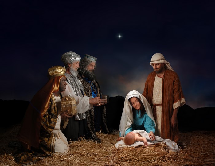 Nativity Scene with Three Wise Men