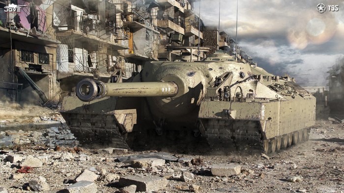 T95 Tank in Urban Ruins World of Tanks