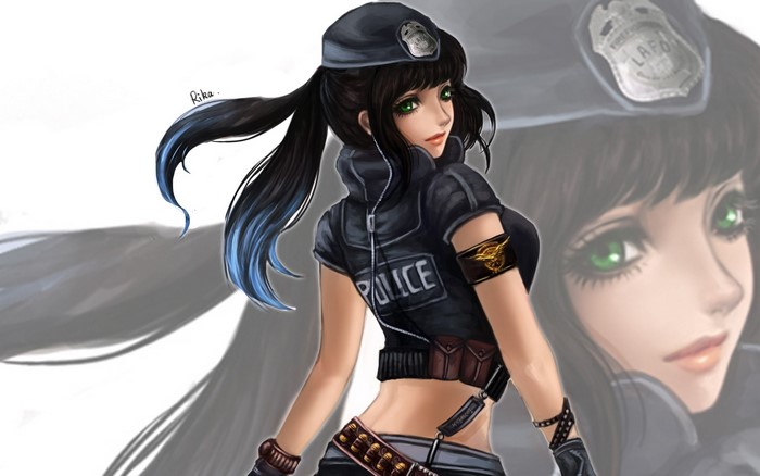 Kiki May from Death Note in Police Uniform