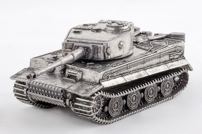 Metal model of a Tiger tank