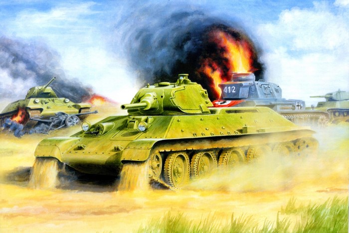 T-34 Tanks in Battle