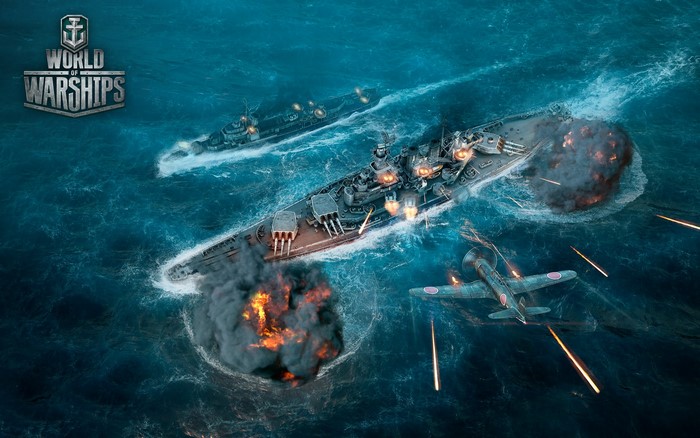 World of Warships: North Carolina Battleship and Airplane