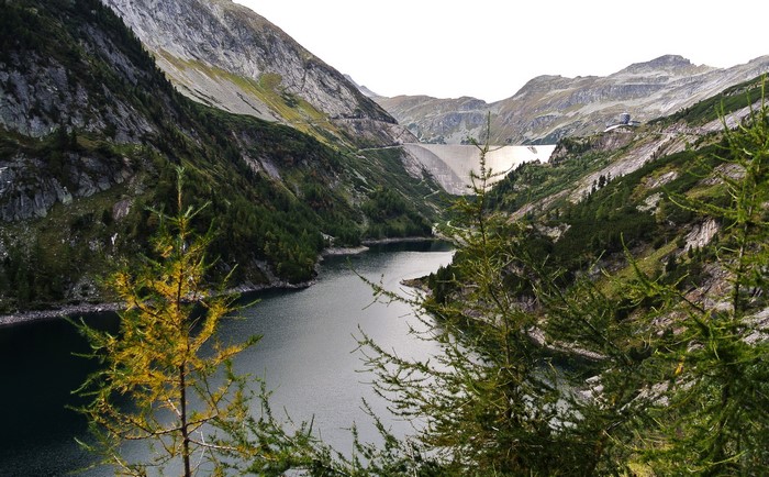 Dam and reservoir in the Austrian Alps