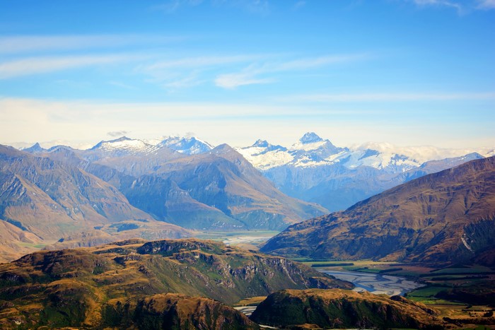 Mountains and Valley in Otago, New Zealand