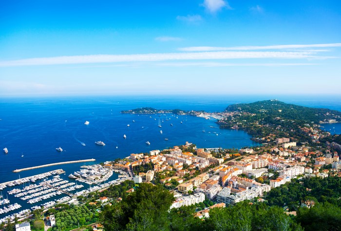 View of Nice, France with Marinas and Houses
