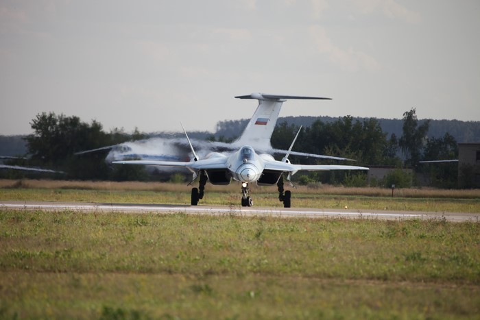 Sukhoi Su-T50 PAK-FA on a runway