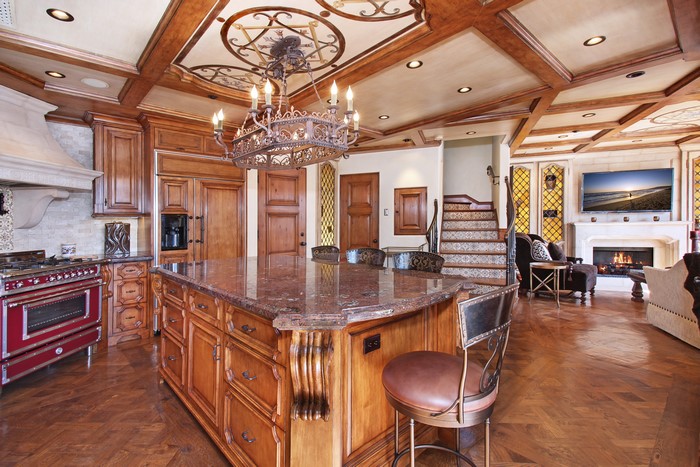 Luxury Kitchen Interior Design with Chandelier
