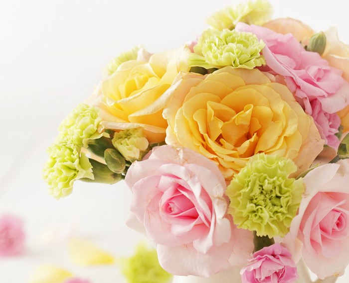 Bouquets of Roses and Carnations