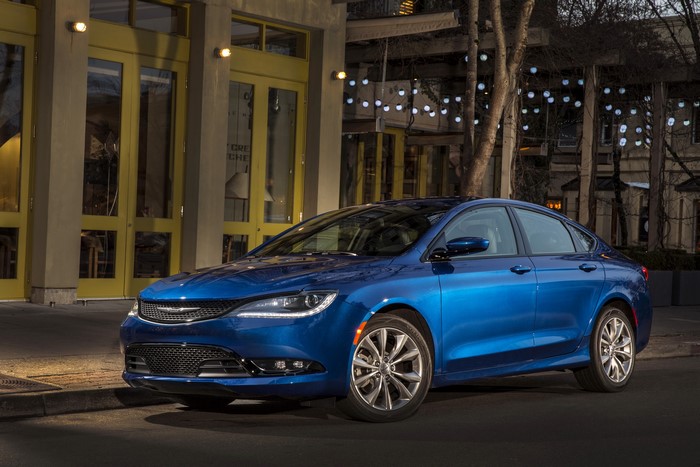 Blue 2015 Chrysler 200 S sedan parked on street