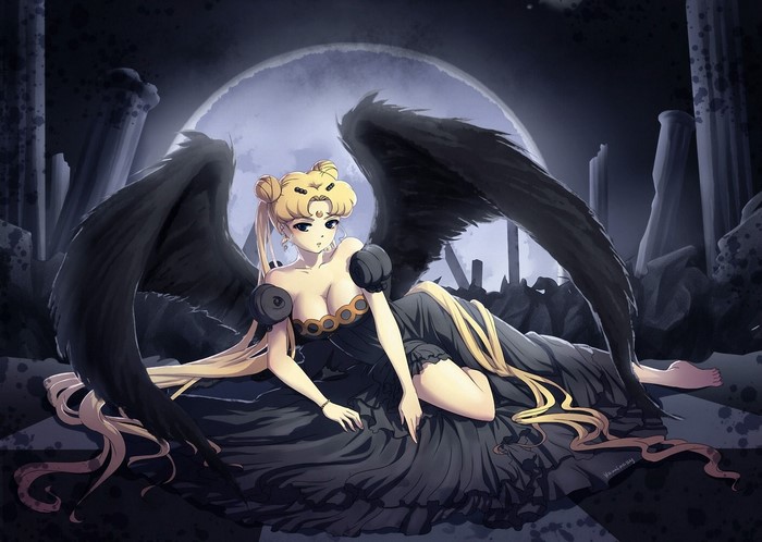 Dark Princess Serenity from Sailor Moon with Black Wings
