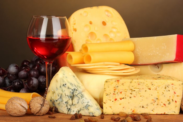 Cheese, Wine, Grapes, and Nuts