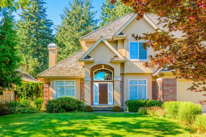 4K Houses Mansion Grass Shrubs