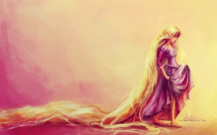 Rapunzel from Tangled with long blonde hair