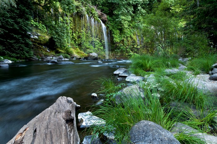 Mossbrae Falls and Sacramento River, California