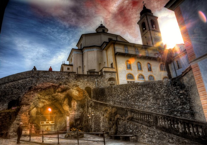 Church and Grotto in Domodossola, Italy
