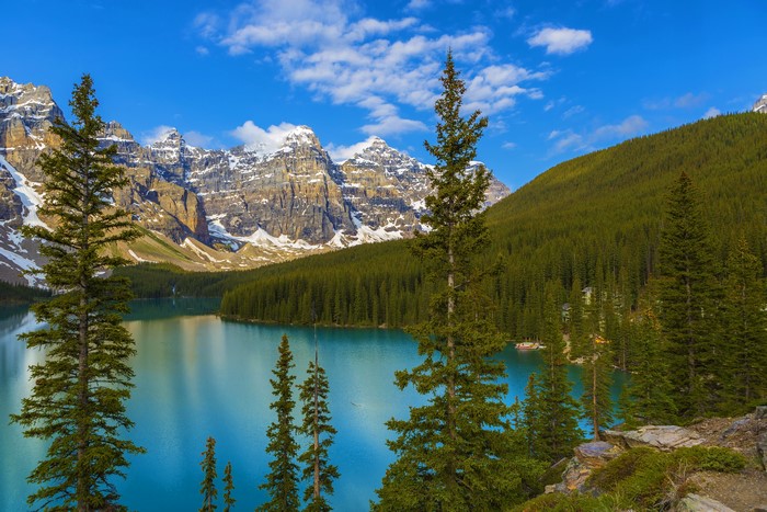Moraine Lake and Mountains in Banff National Park, Canada