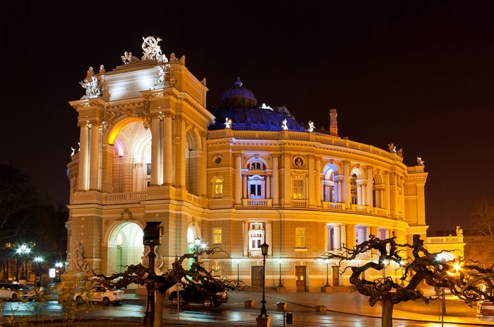 Odessa Opera and Ballet Theater at Night, Ukraine