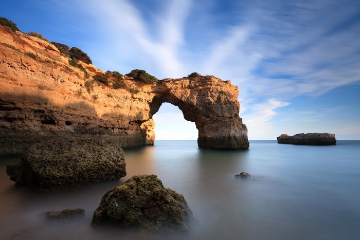 Sea Arch and Rocks in Faro, Portugal