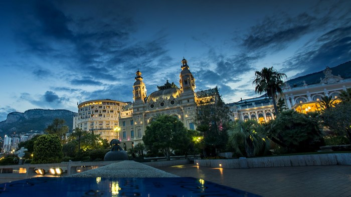 Monte Carlo Casino at night, Monaco