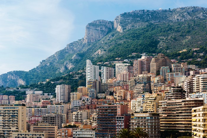 Monaco cityscape with mountains