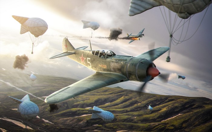 La-5 aircraft in World of Warplanes battle