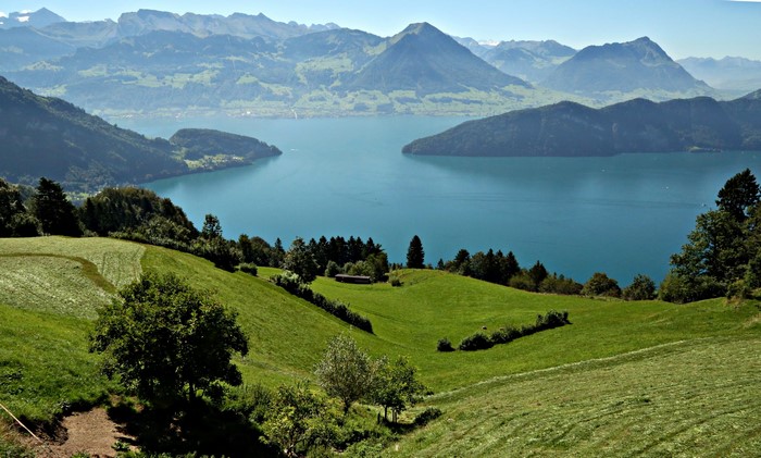 Lake Lucerne and Swiss Alps Scenery