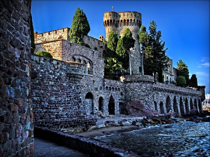 Chateau de la Napoule Fortress on the coast in France