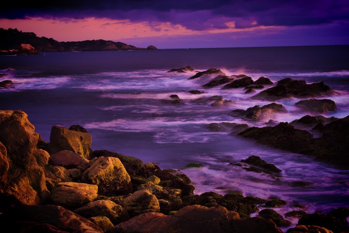 Rocky Coastline at Sunset in California