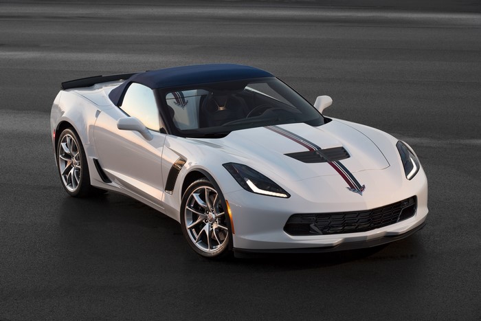 White 2016 Chevrolet Corvette Z06 Convertible with Blue Top