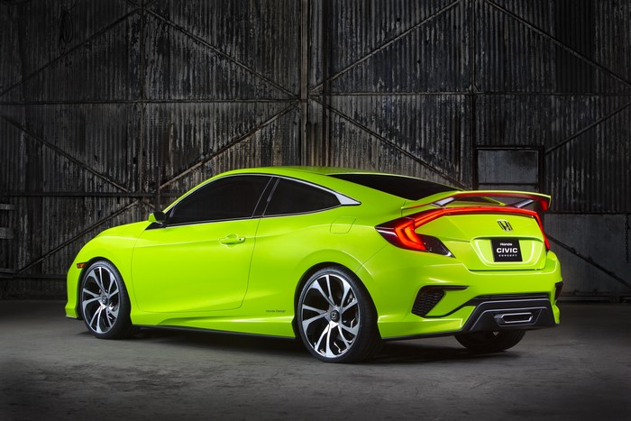 Honda Civic Concept car in yellow-green