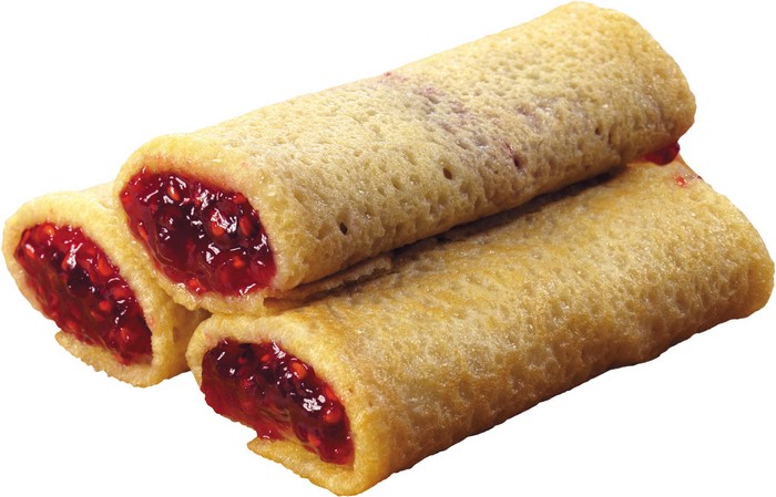 Raspberry filled pancakes