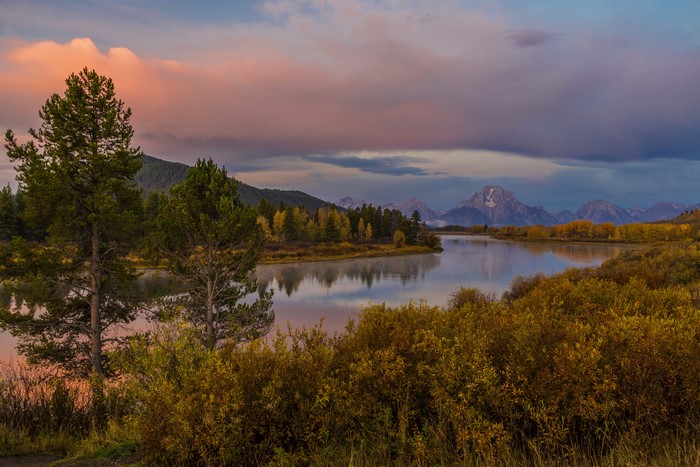 Grand Teton National Park River at Sunset