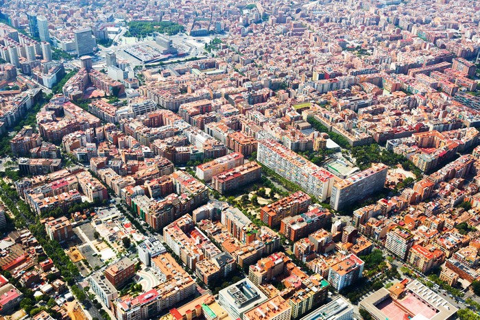 Aerial view of Barcelona, Spain