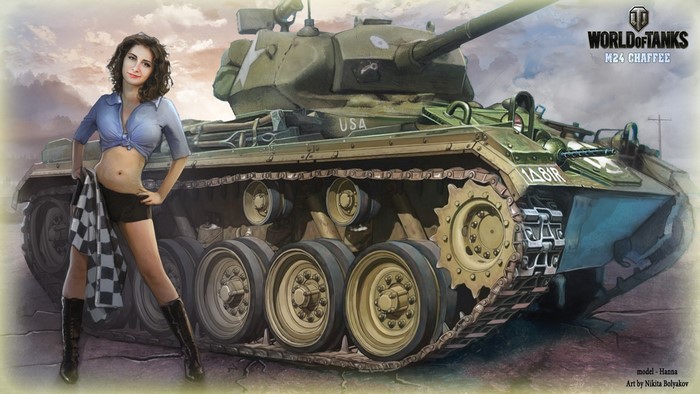 Hanna and M24 Chaffee tank from World of Tanks