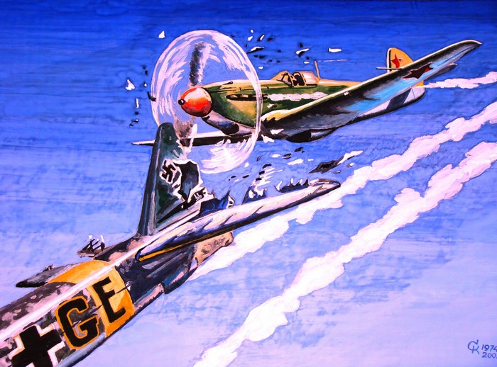 Ramming German aircraft in aerial combat