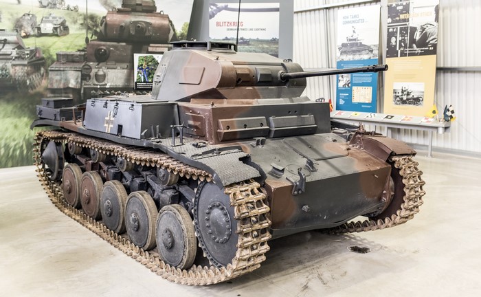 Pz.Kpfw. II tank in a museum exhibit