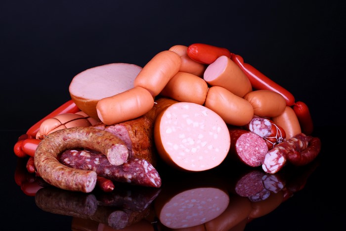 Assortment of sausages and meat products