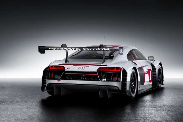Audi R8 LMS GT3 race car rear view