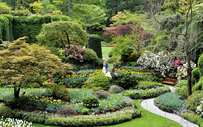 Butchart Gardens in Canada with trees and flowers