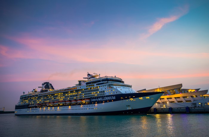 Celebrity Millennium Cruise Liner at Dusk