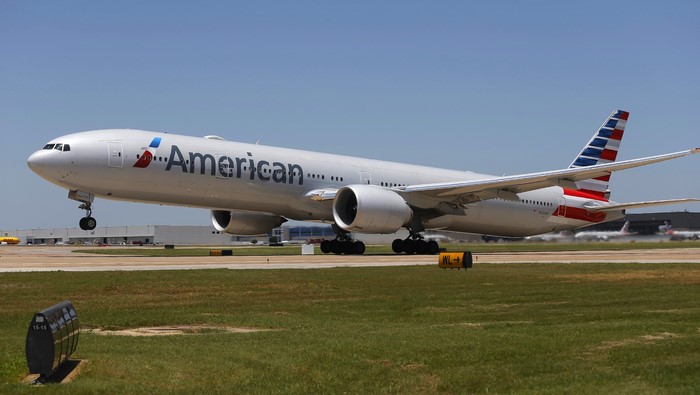 American Airlines Boeing 777 on runway