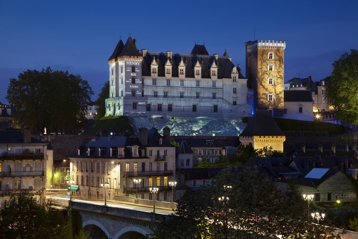 Chateau Pau at Night, France