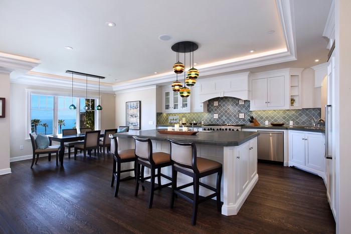 Modern Kitchen and Dining Area with Ocean View