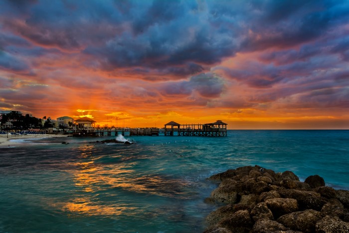 4K Nassau Bahamas Sunset Over the Sea