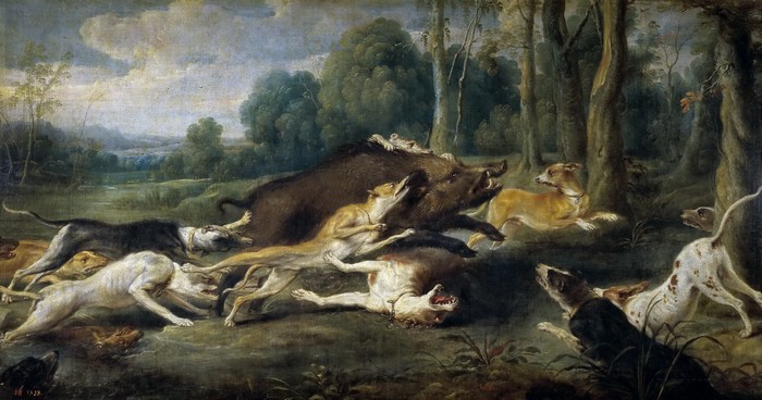 Frans Snyders' Baiting of a Wild Boar