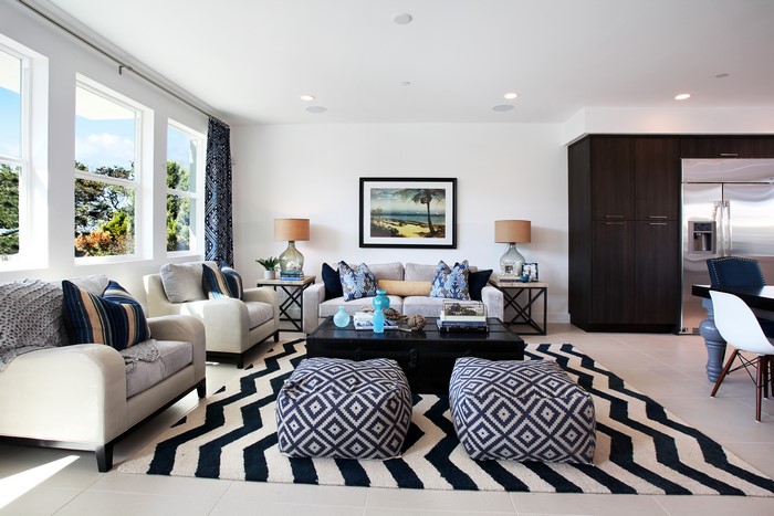 Living room with sofa and carpet