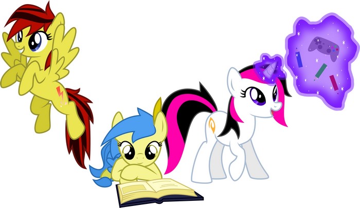 My Little Pony characters reading and thinking