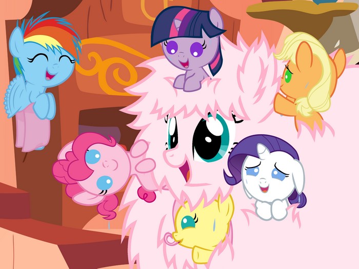 My Little Pony characters gathered together