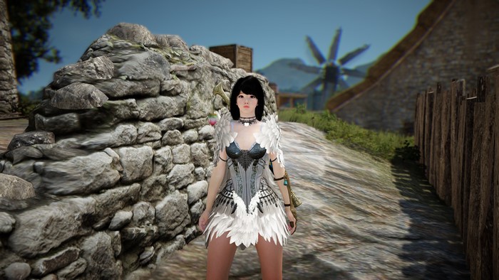 4K Black Desert Woman in Feather Dress