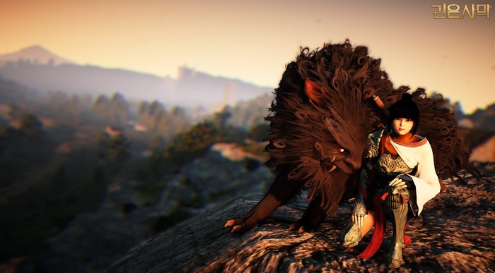 Girl with magical animal in Black Desert